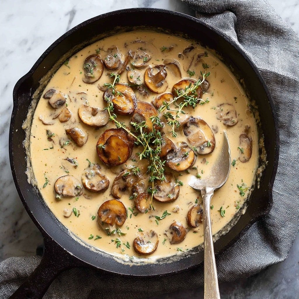 Creamy Mushroom Sauce with Wine, Parmesan, and Thyme Recipe - Recipe Image