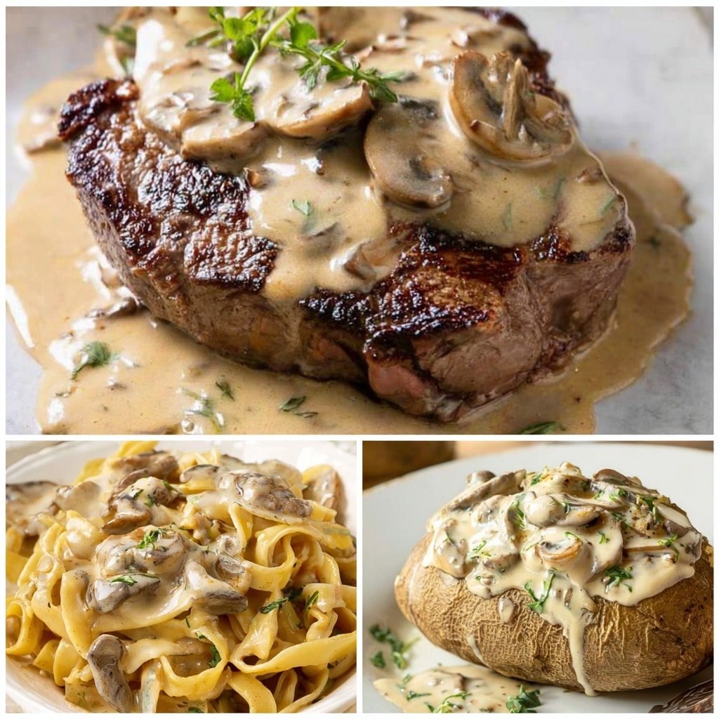 Creamy Mushroom Sauce with Wine, Parmesan, and Thyme Recipe - Recipe Image