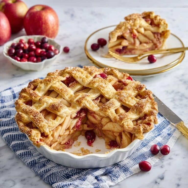 Easy Cranberry Apple Pie with All-Butter Crust and Lattice Topping Recipe